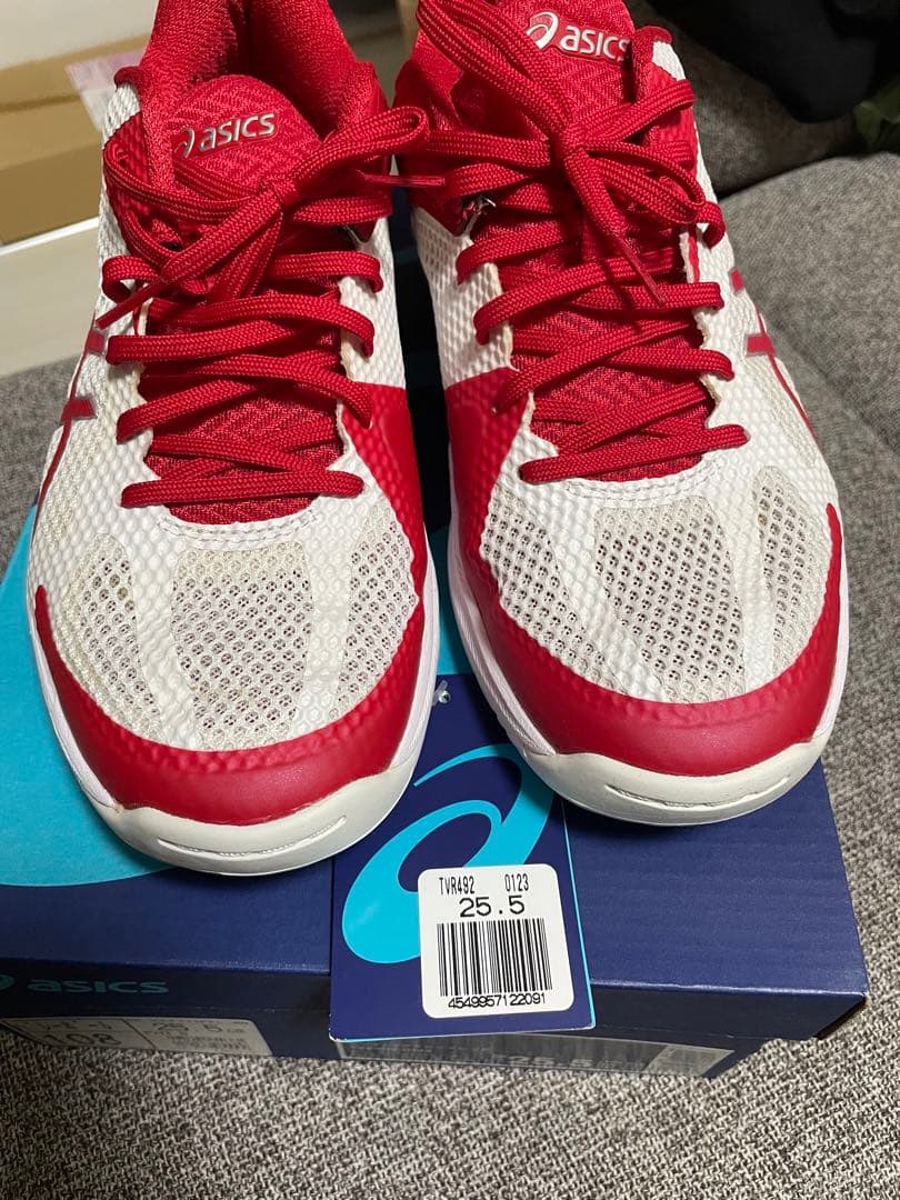 ASICS バレーボールシューズ 25.5cm レッド/ホワイト V-SWIFT