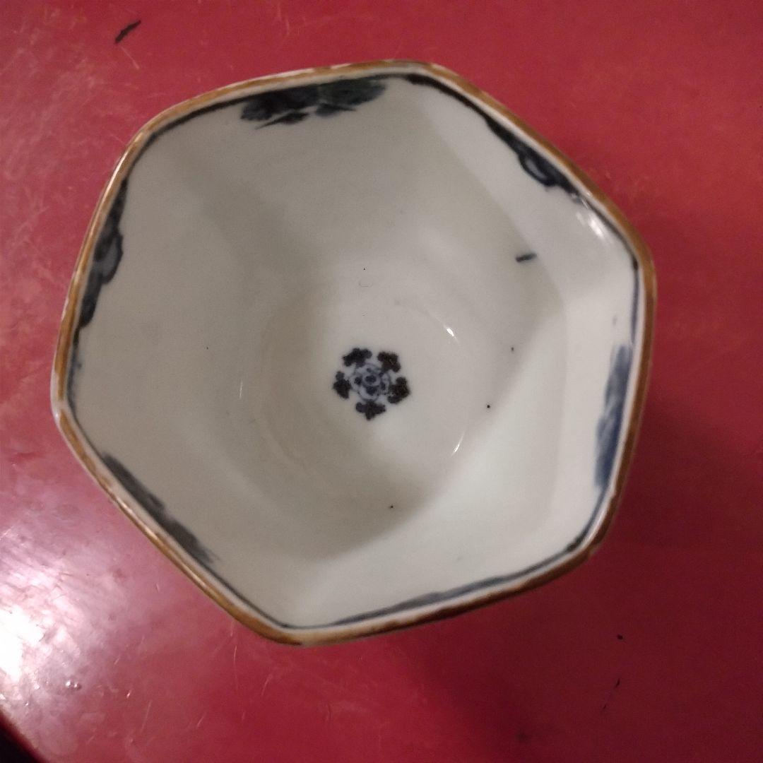 古伊万里　瑠璃釉 うさぎ紋　猪口　ぐい呑み