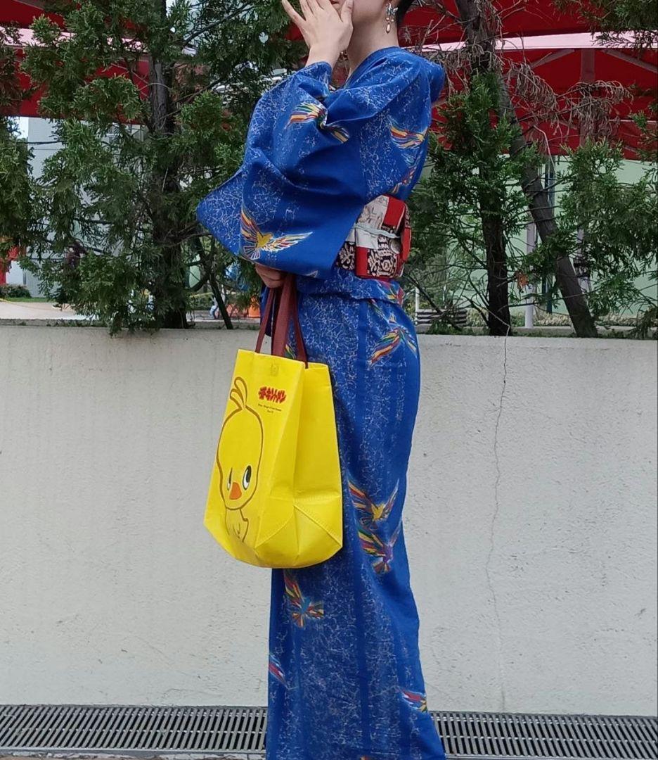 kiyoko　一点物　手描き　型染め　博多織　リバーシブル　手縫い