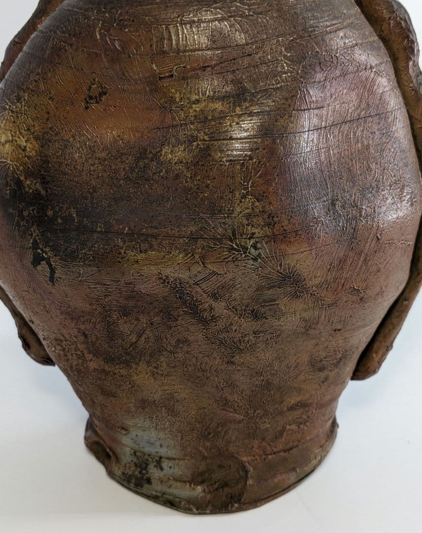 超希少 木南知加選 備前焼 舟虫花入 花器 フラワーベース 花瓶 華道具 花生