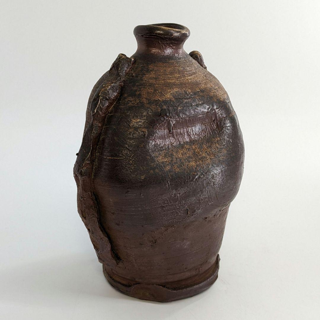 超希少 木南知加選 備前焼 舟虫花入 花器 フラワーベース 花瓶 華道具 花生