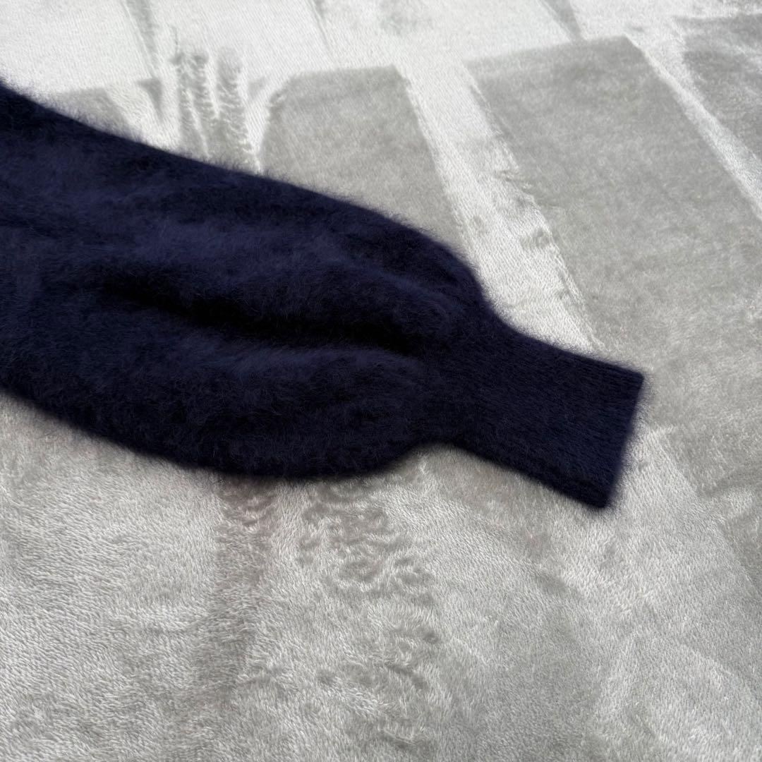 最終価格…美品！Noble ファーニットパフ カーディガン ネイビー