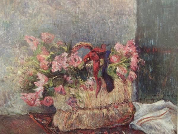 ポール・ゴーガン、かごの中のモスローズ、希少画集画、新品高級額、額装付