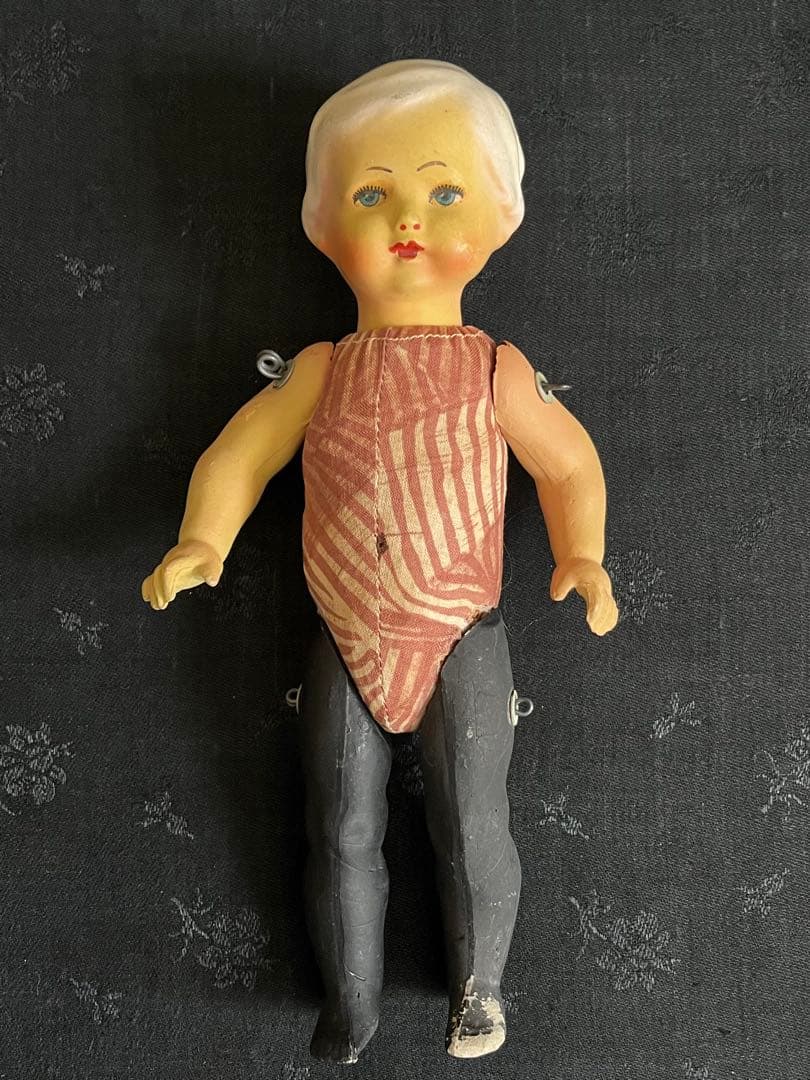 アンティーク ドイツレトロ人形 ジョイントコンポジションヘッドビスクドール