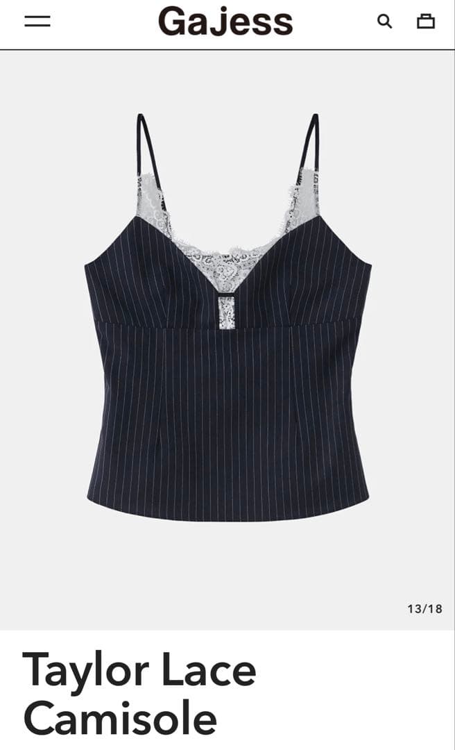 Gajess Taylor Lace Camisole ネイビー キャミソール