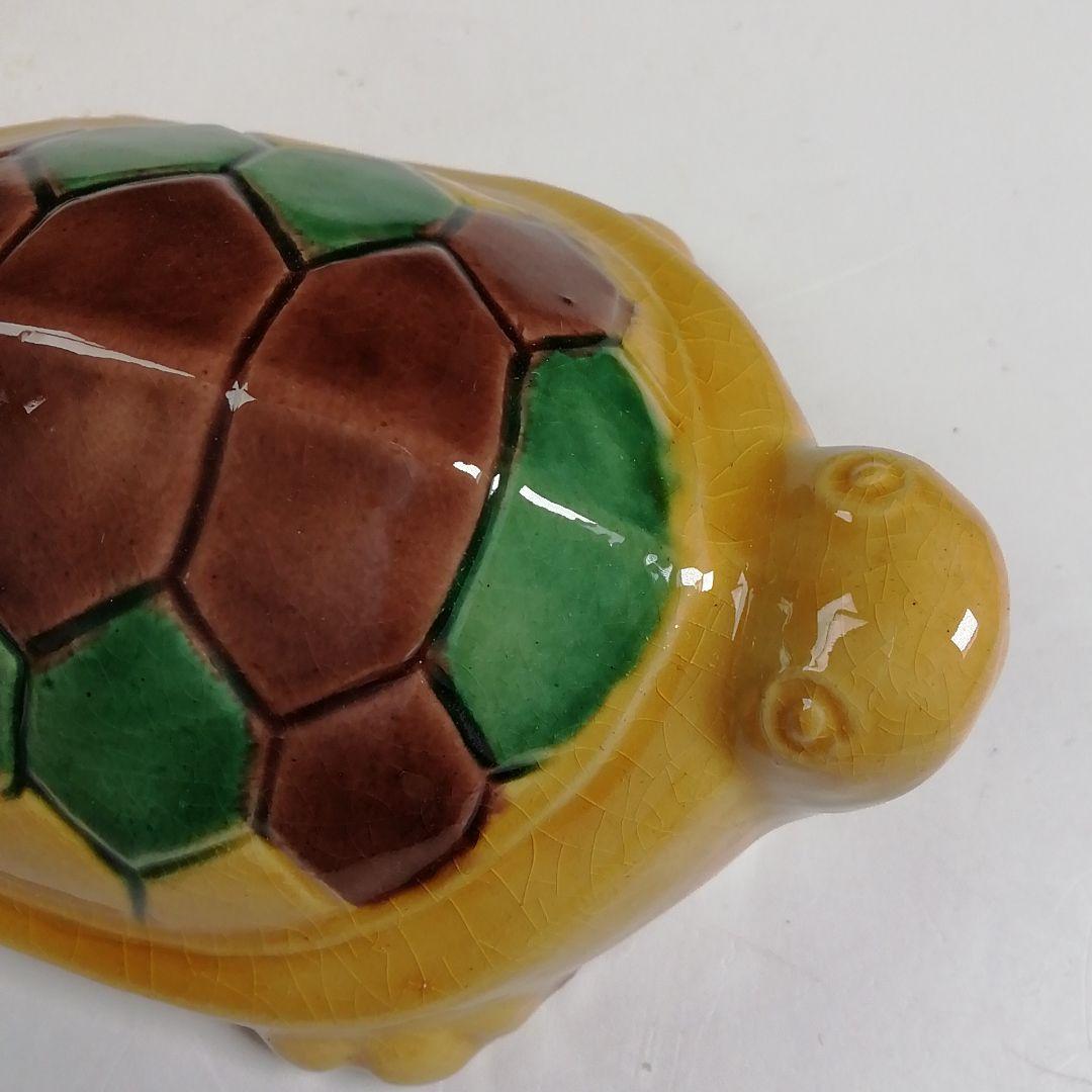 Ｗ１３０　香合　『三彩　亀　香合』『横石喜助 造』　共箱　茶道具