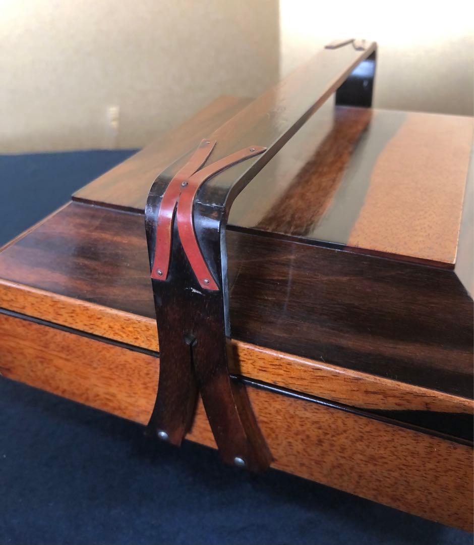 ‼️割引《R》黒柿内朱 手付 四方菓子器 食籠 喰篭 飾り金具 250820G1