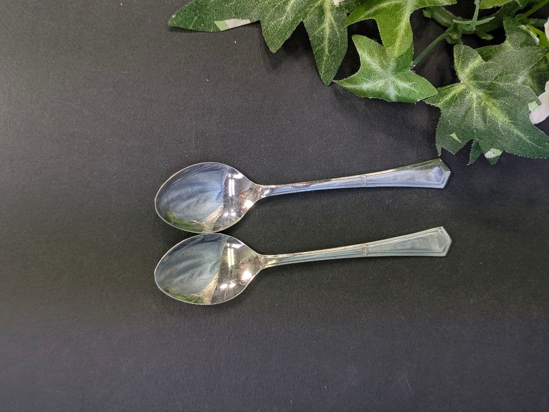 スターリングシルバー イギリス 1972年 ティースプーン 刻印入り 2本セット