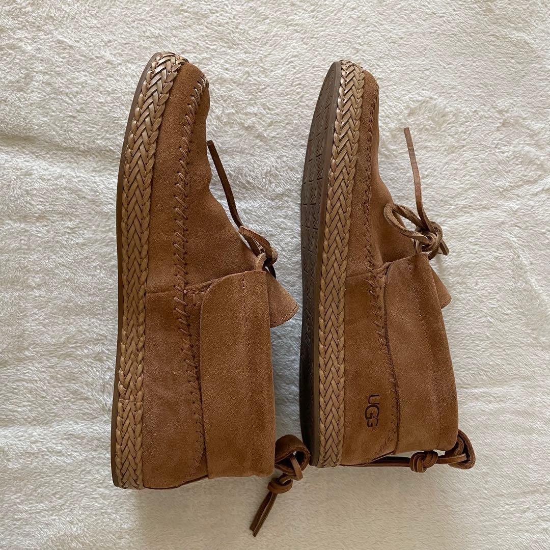 UGGaustralia♡スウェードモカシン ウッドリンモック キャメル24.5