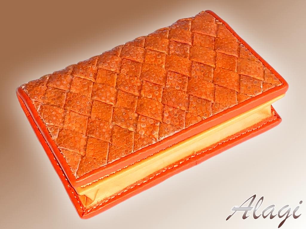 ☆qlaq☆ガルーシャ　名刺入れ　イントレチャート加工　2点セット