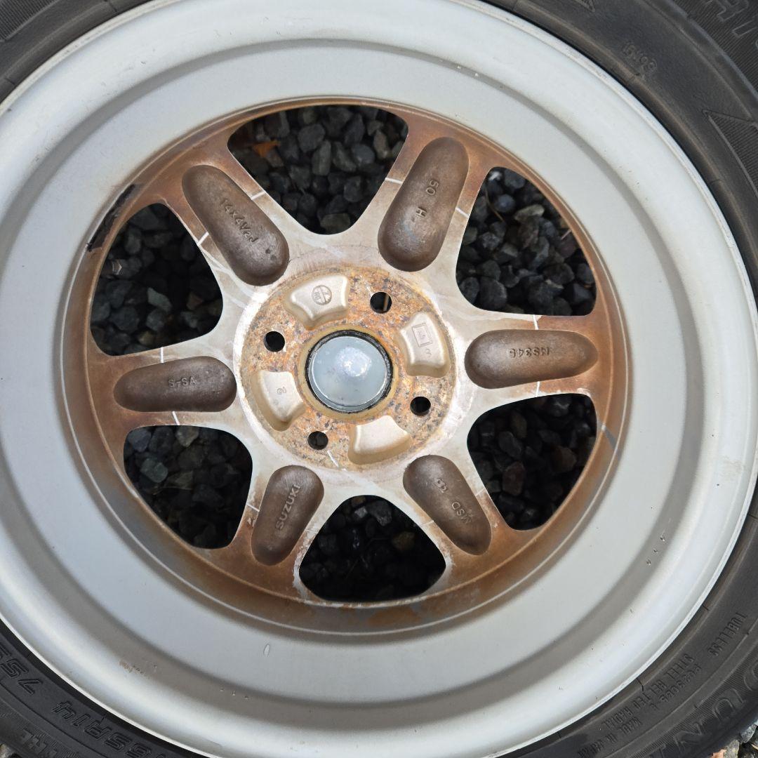 雪兎ラパンSS純正ホイール14インチ　DUNLOP155/65R14セット