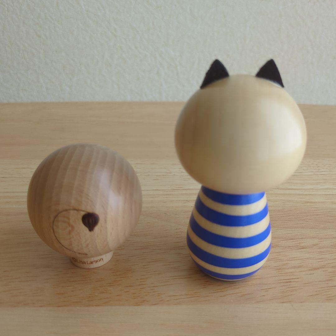 リサラーソン　猫とライオンのこけしセット（箱付き）
