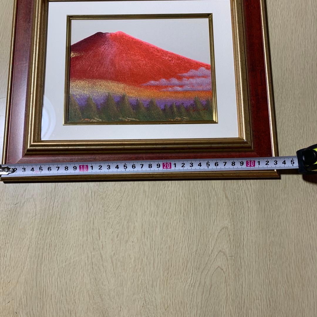 絵画　額　赤富士　インテリア　油絵　縁起物