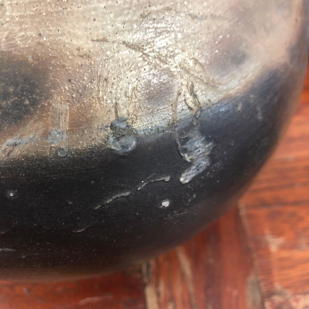 窯元　松園  備前焼   金彩　壺　花入 フラワーベース 花器 花瓶　箱　置物