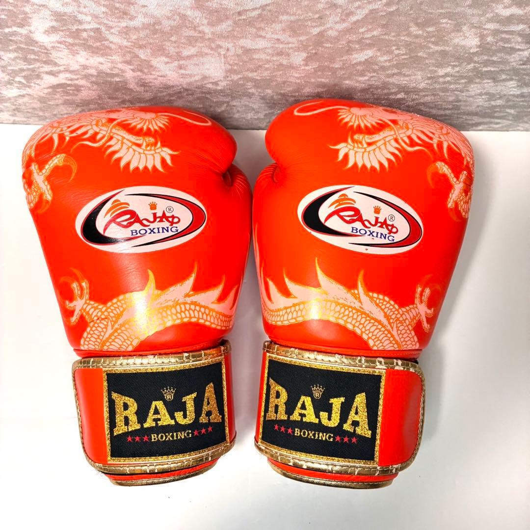 Raja Boxing 本革製 マジックテープ式 14oz ボクシンググローブ