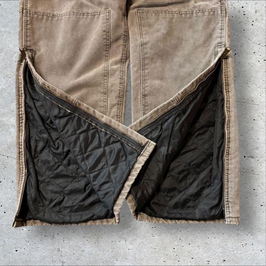 〈カーハート〉オーバーオール　36×30 茶色　ダブルニー　裏地キルティング　j