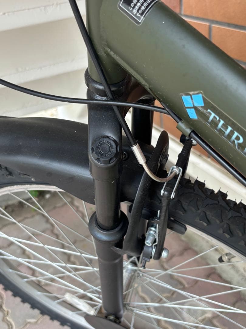 (武蔵小杉ー綱島駅間引き取り価格) 折りたたみ自転車 オリーブグリーン