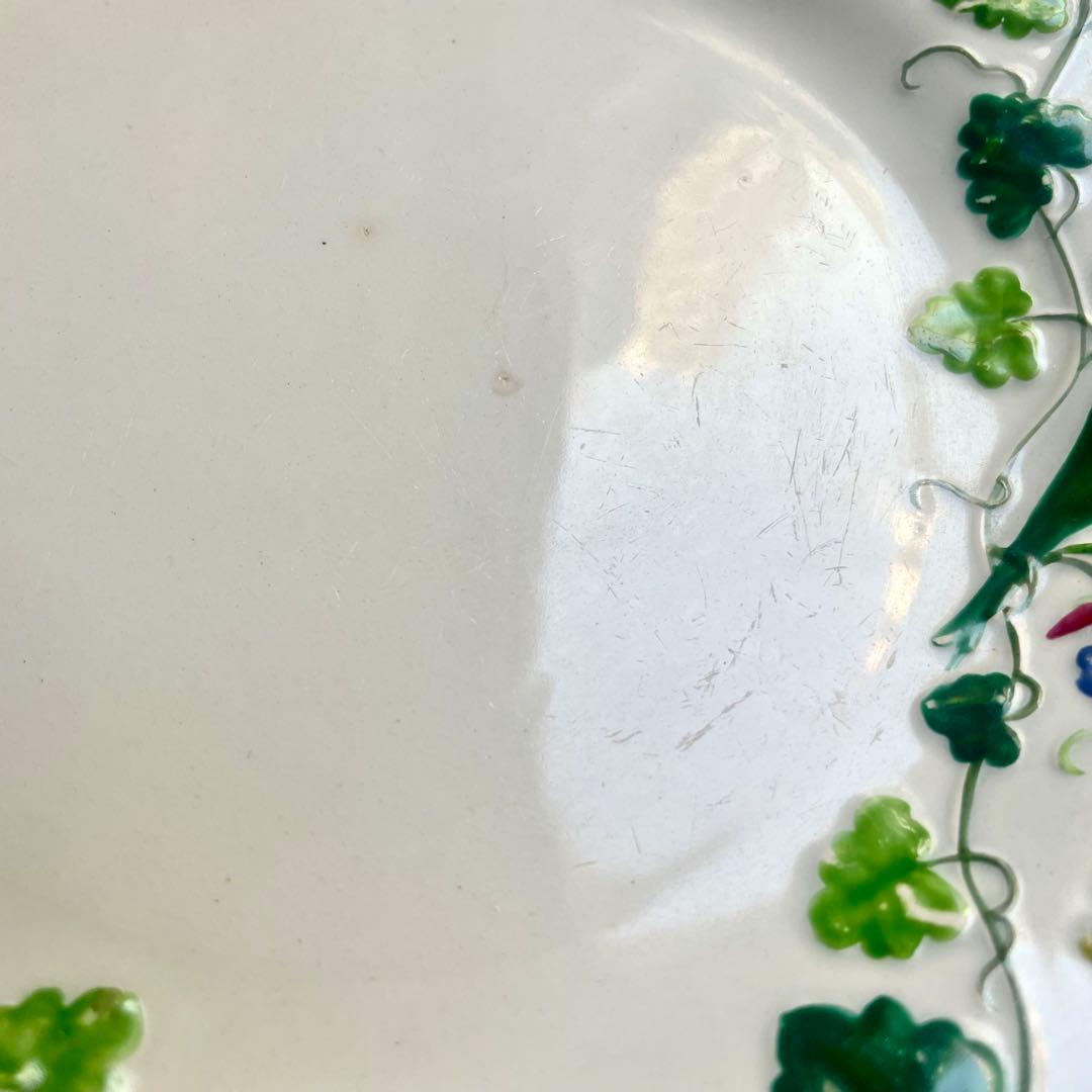 クレイユモントローFlora MuguetすずらんプレートBフランスアンティーク