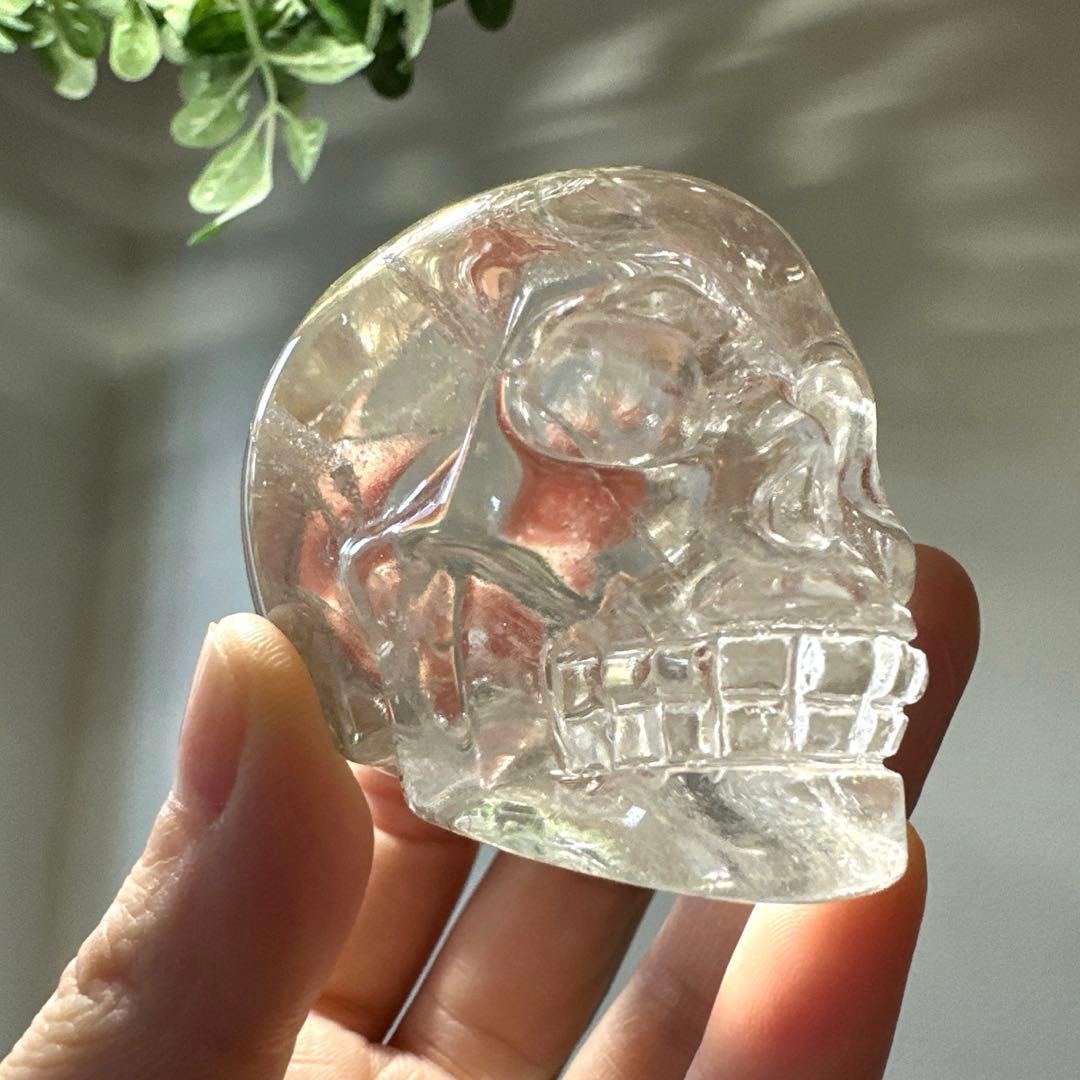 スカル　クリスタル　虹　クリアクォーツ　アイリス　水晶　163.6g 天然石