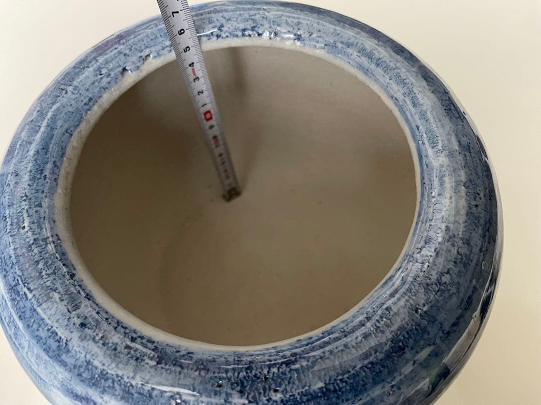 新品★未使用　火鉢+火箸+五徳+灰の4点セット　染付　紅葉　昭和レトロ