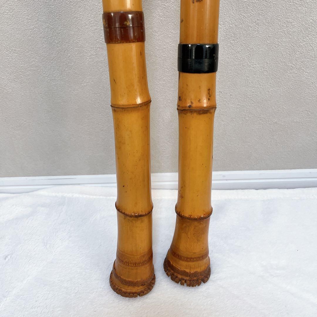 T*u様 尺八 都山流 深水銘 一尺八寸 一尺六寸 2本セット ハードケース付