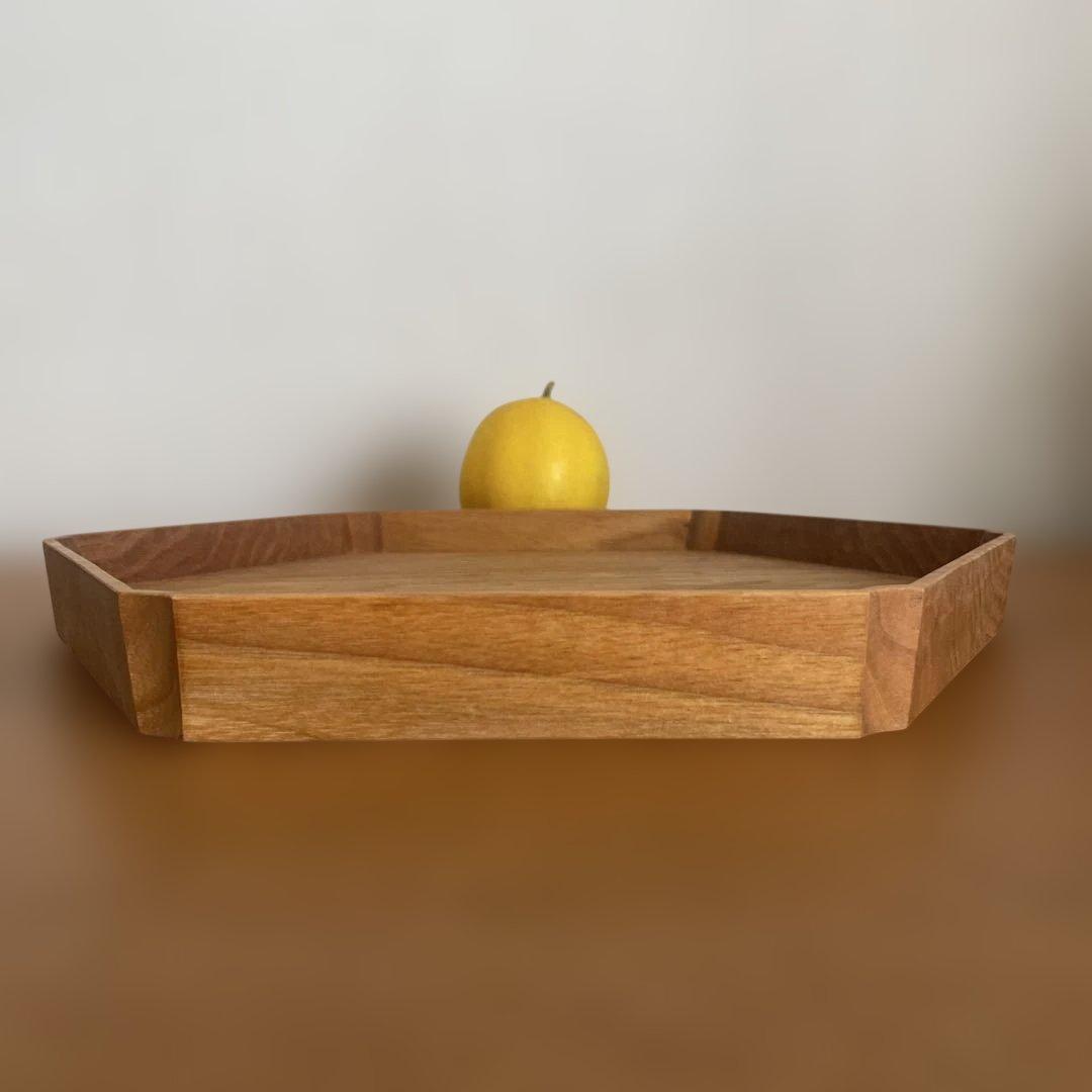 加藤良行　木製 六角　盆　トレイ