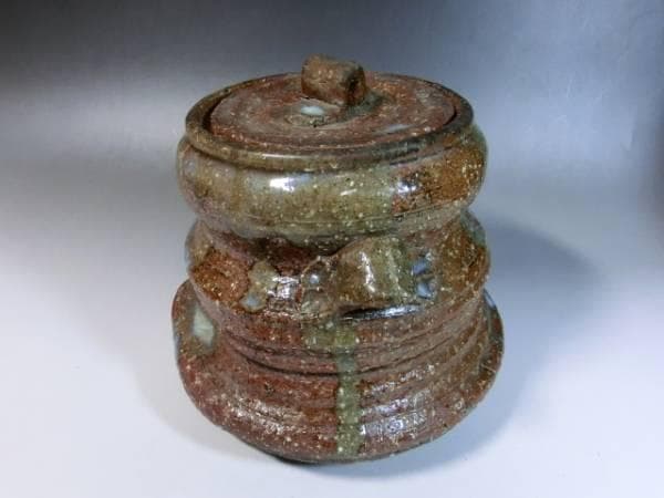 水指■信楽写 松坂萬古 芳隣作 耳付き お茶道具 時代物 骨董品 古美術■