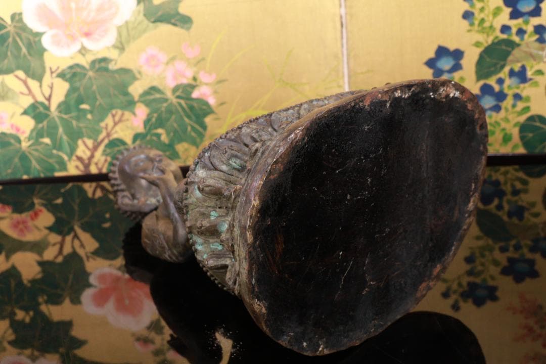 BE856 チベット仏　アミターバ　阿弥陀如来坐像　銅製　仏教美術