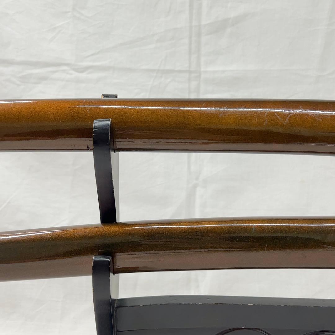 【模造刀】二本差し 太刀 脇差 龍鍔 茶色鞘 日本刀