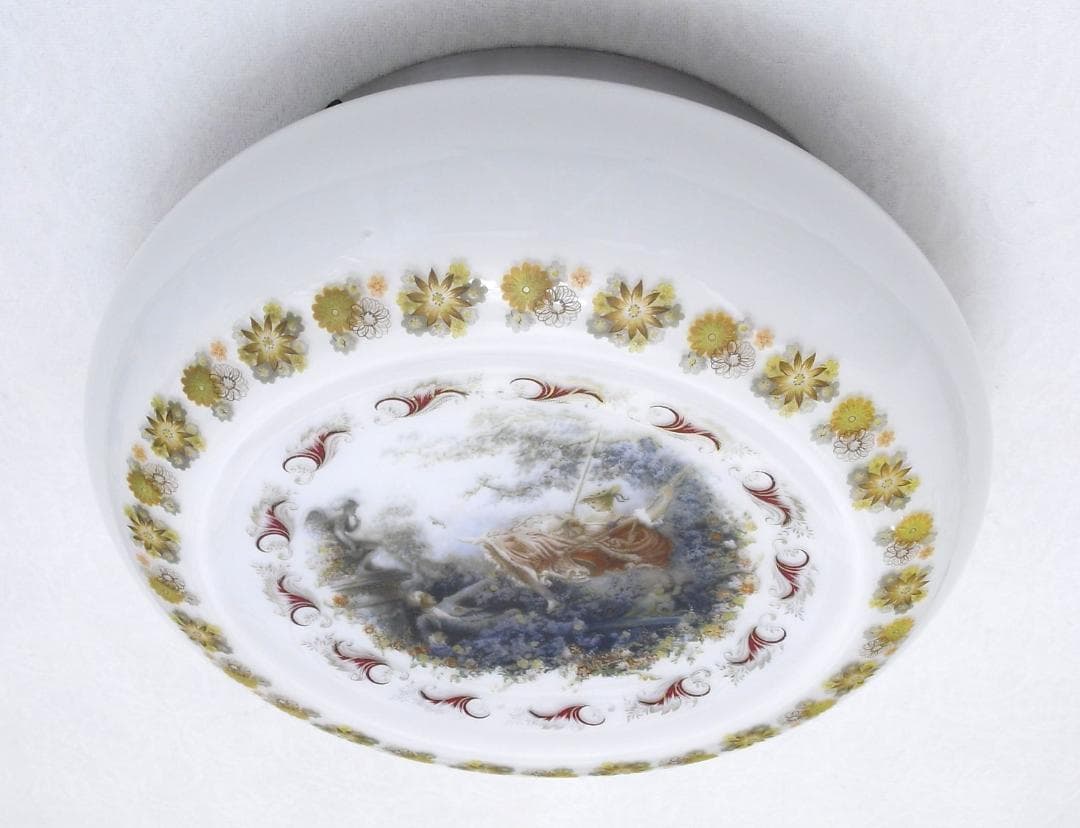 フランスアンティーク☆天井照明器具☆名画 フラゴナール「ぶらんこ」直径36㎝