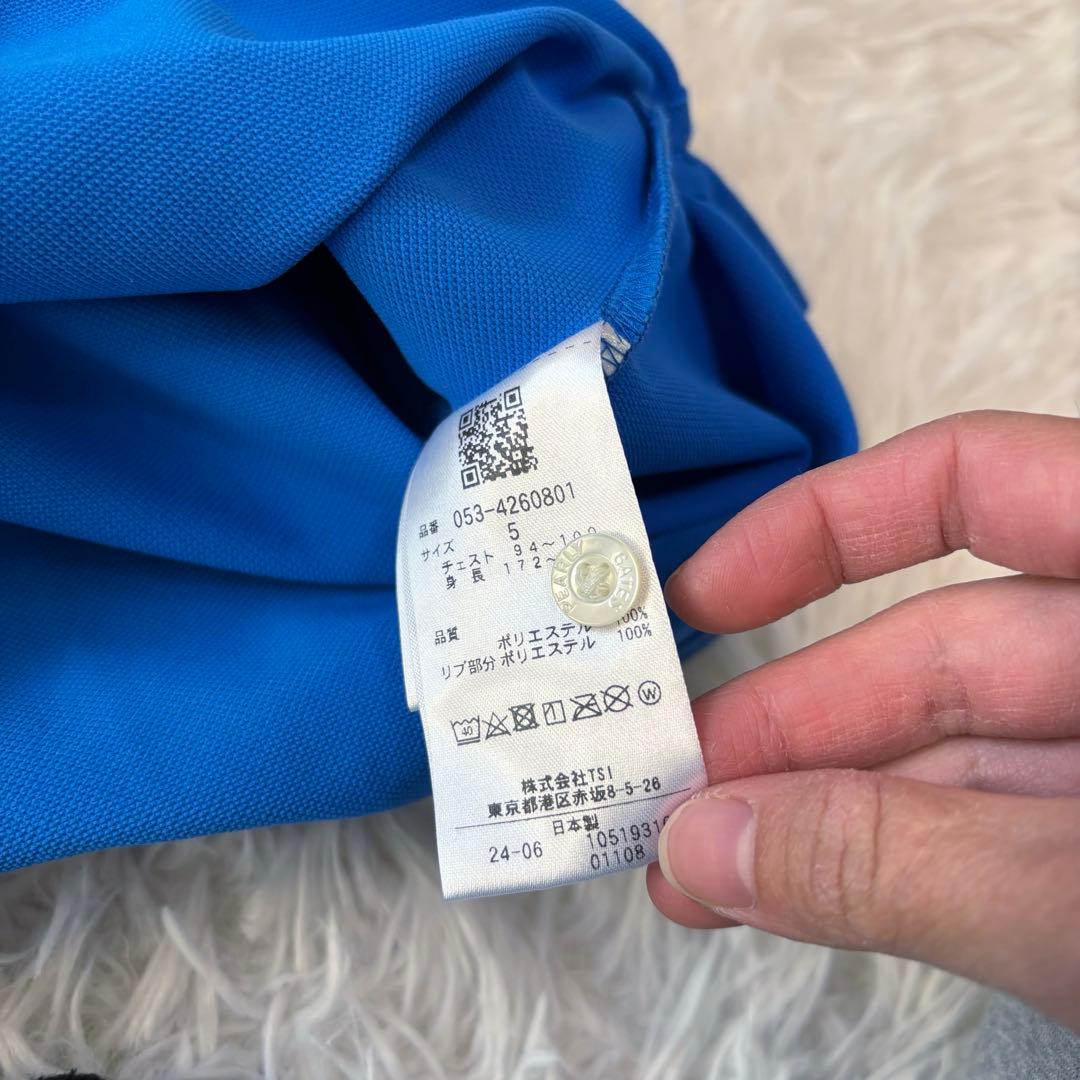 最新作 パーリーゲイツ ポロシャツ 鹿子 ブルー ストレッチ 襟付き