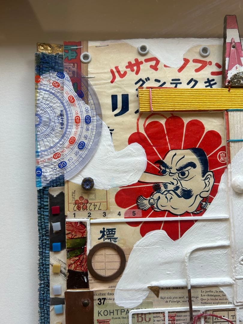 立体コラージュアート　ウォールアート　額装済み