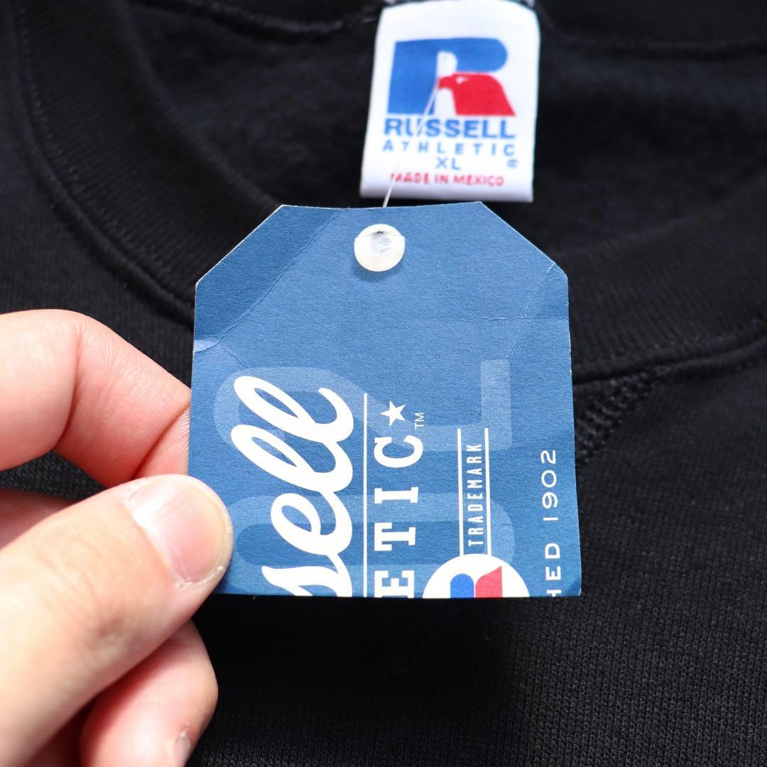 デッドストック ブラック 90s Russell ラッセル スウェット XL無地
