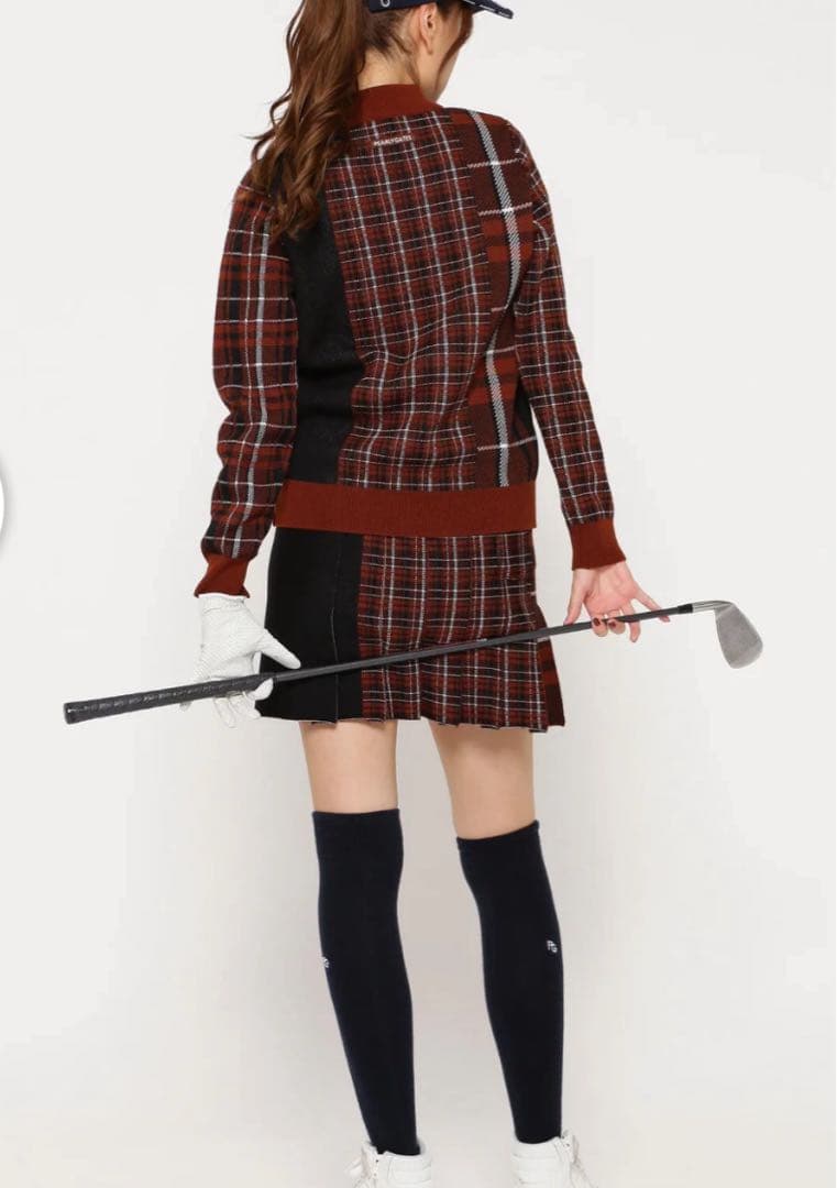 新品　パーリーゲイツ　セットアップ　モックネック　ニット　セーター　スカート　1