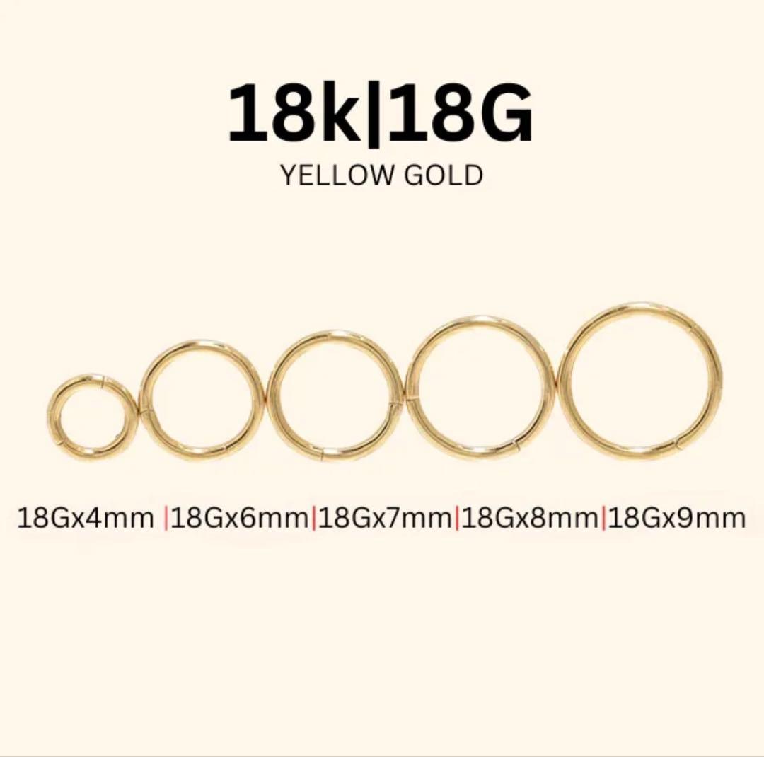 【K18 セグメントリング ピアス フープ】