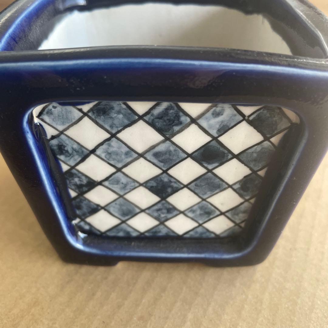 盆栽鉢　桑津香石　絵鉢　鶴　日の出　富士山　鳥　山野草　落款印