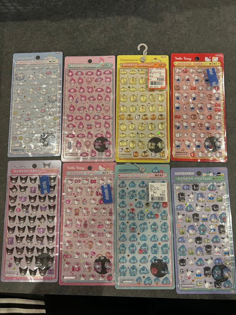 【完全正規品】サンリオボンボンドロップシールミニ8枚コンプリートセット