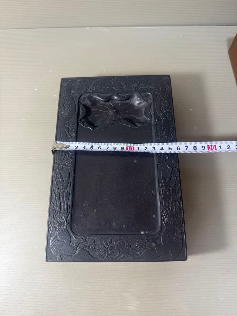 2611 中国 古硯　工芸品 書道具 龍文 彫刻