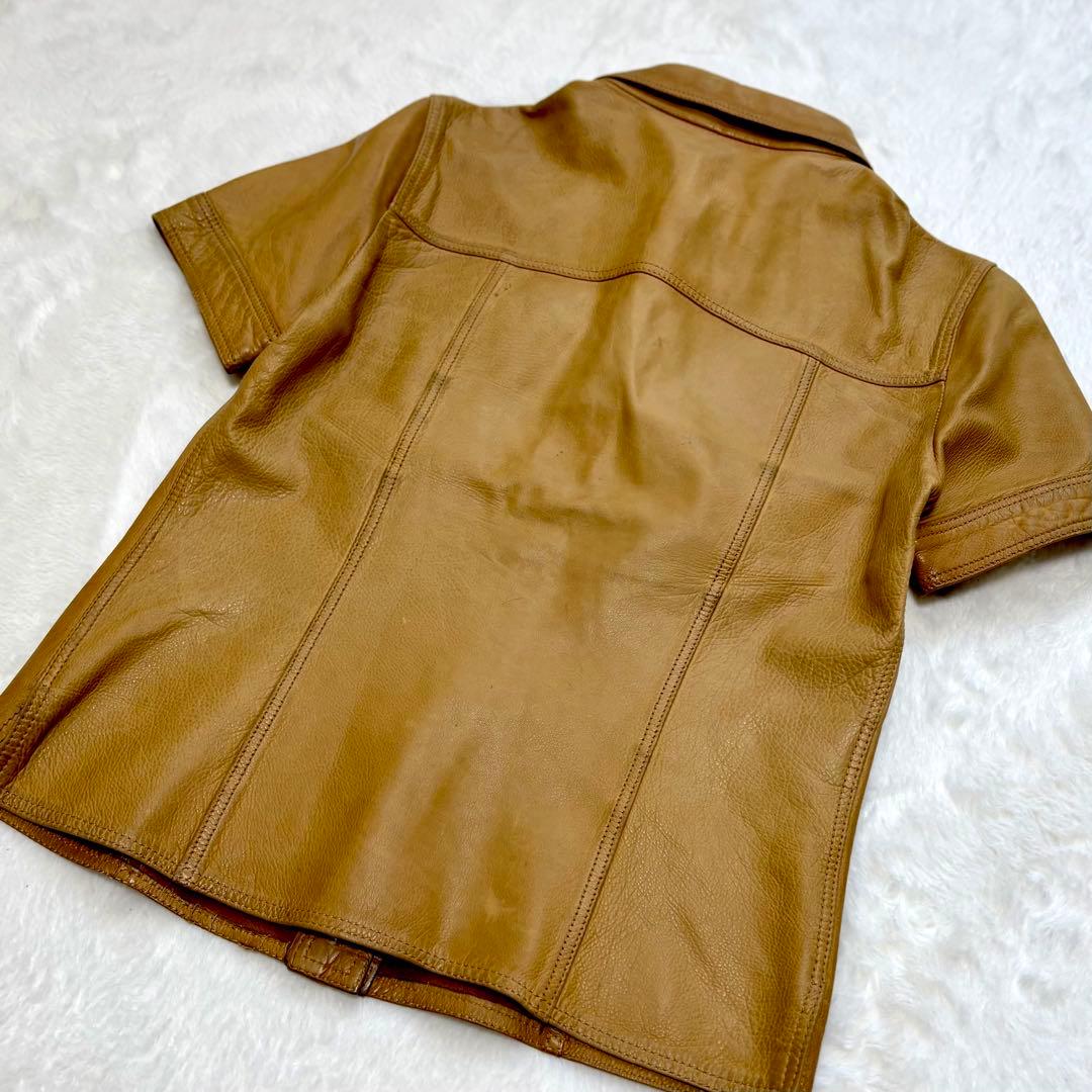 PRADA プラダ ヴィンテージ アーカイブ レザーシャツ キャメル カーフ