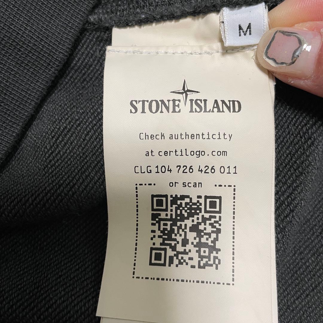 STONE  コットン　クルーネック　トレーナー　チャコールグレー