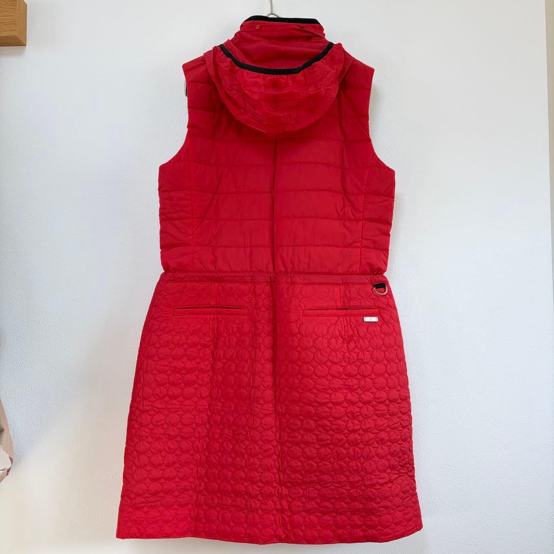 美品！ランバンスポール38 フード付キルティング中綿　裏地蓄熱保存ワンピース