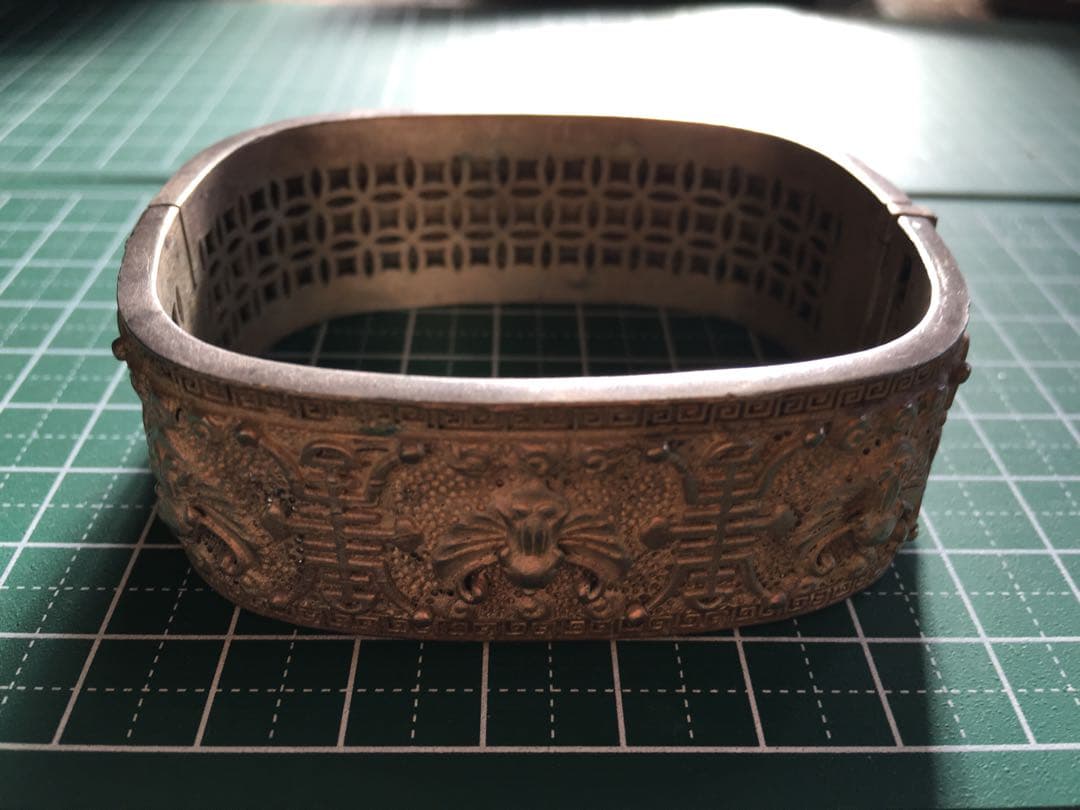 ブレスレット　足銀　骨董　蝙蝠