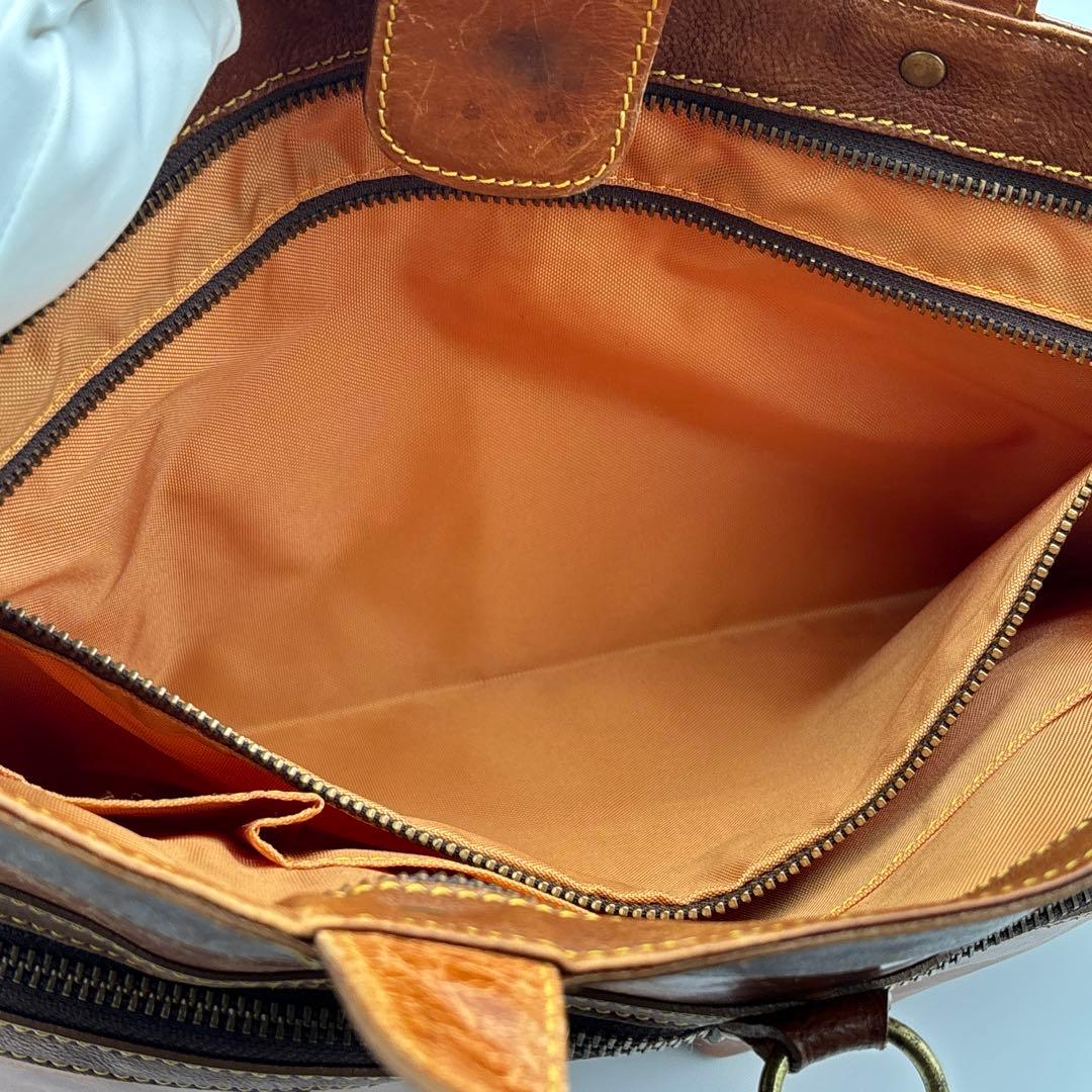 【希少】輪怐 LIN-KU ビジネスバッグ 2way ブリーフケース キャメル