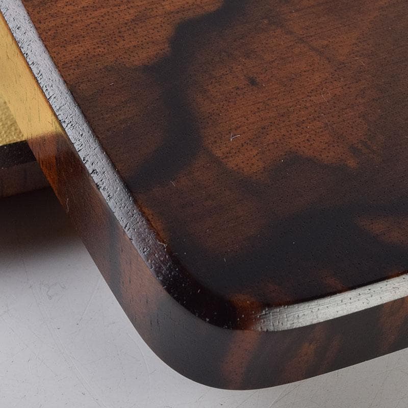 shellkid　井筒鳳斎　内金箔黒柿長四方香合鷺に芦　共箱　V　9126