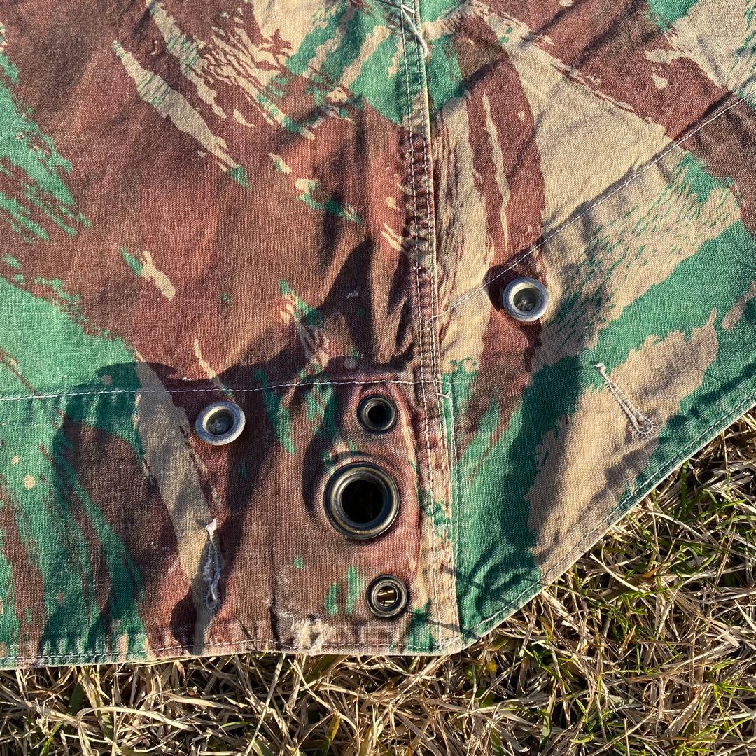 【超レア】フランス軍幕　パップテント　ハーフ　１枚　リザードカモ　ポール・ペグ付