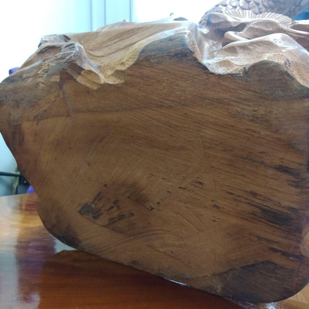 一本木　鷹の置物　オブジェ　レトロ　鷹・松