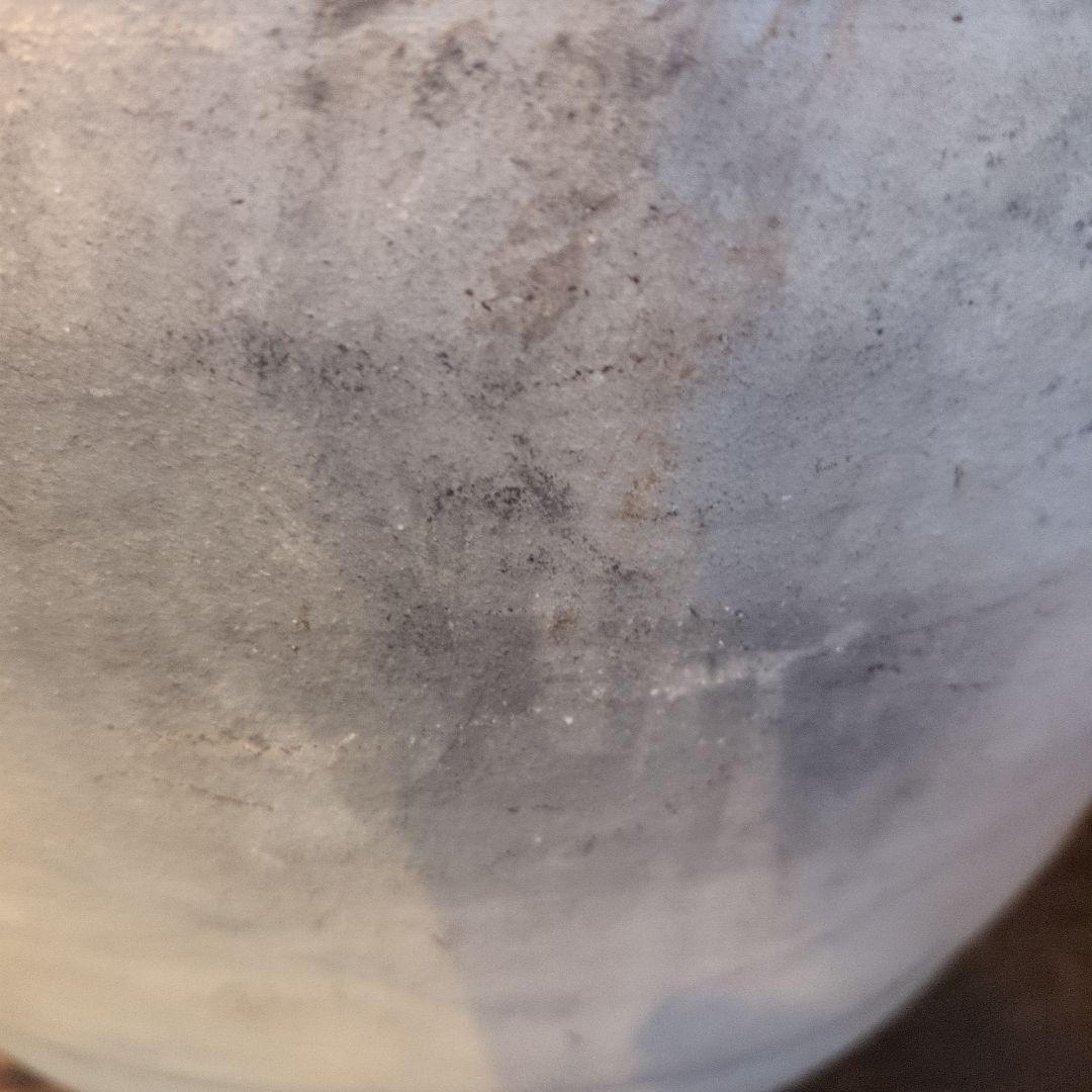 【貴重品】陶器の壺 縄文時代手書き模様 ベージュ