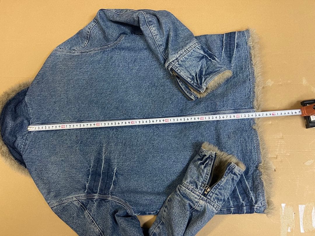 AVIREXアビレックス　Gジャンデニムジャケット　襟袖ボア付き　ヒジテツ様