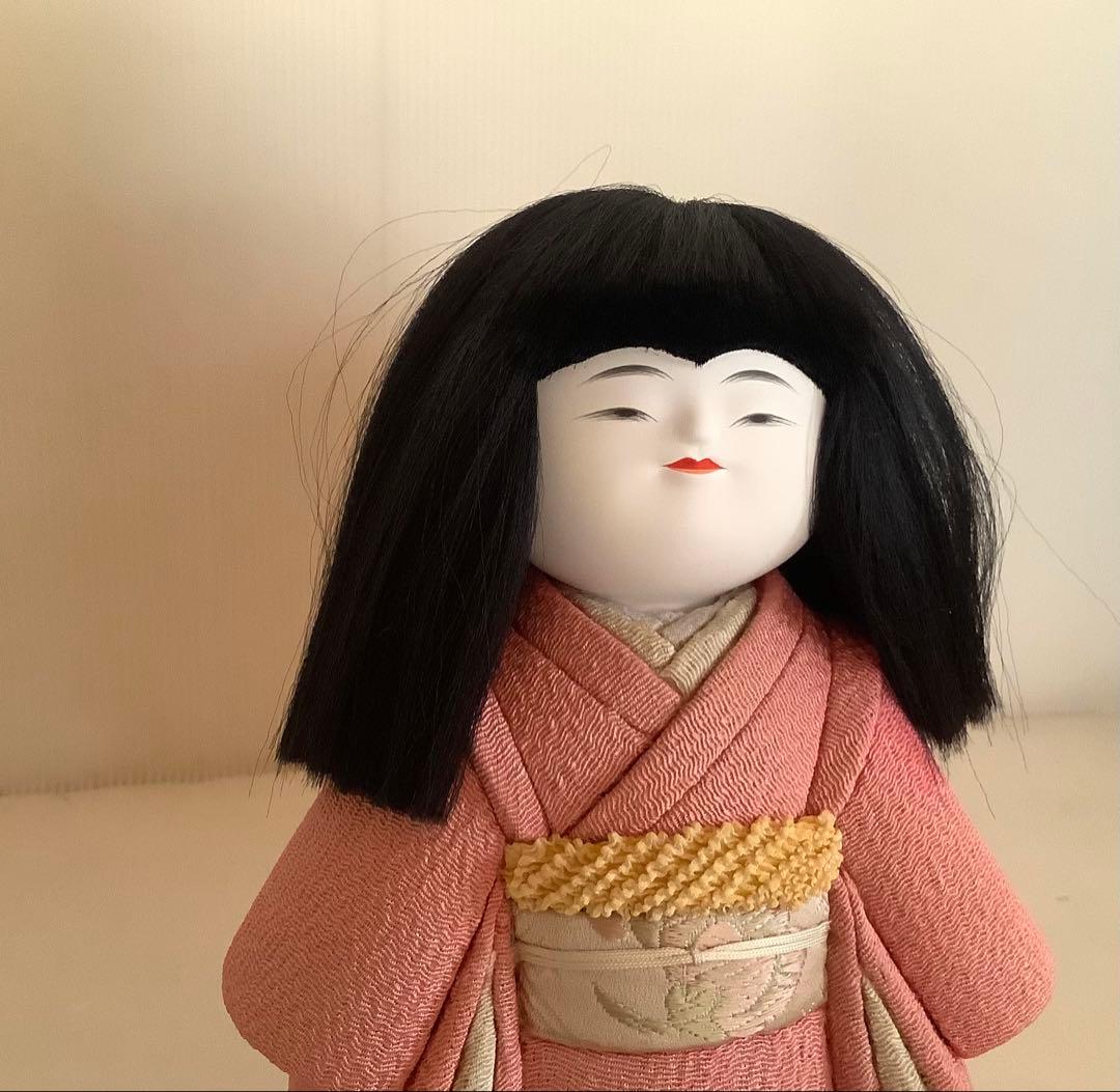 松崎幸一光作♪女の童♪木目込人形♪市松人形♪ヤケ汚れ擦れ♪髪やや乱れ