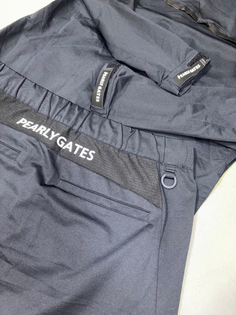 （美品）パーリーゲイツ 、高機能TEXBRID素材、セットアップ、黒色、サイズ0